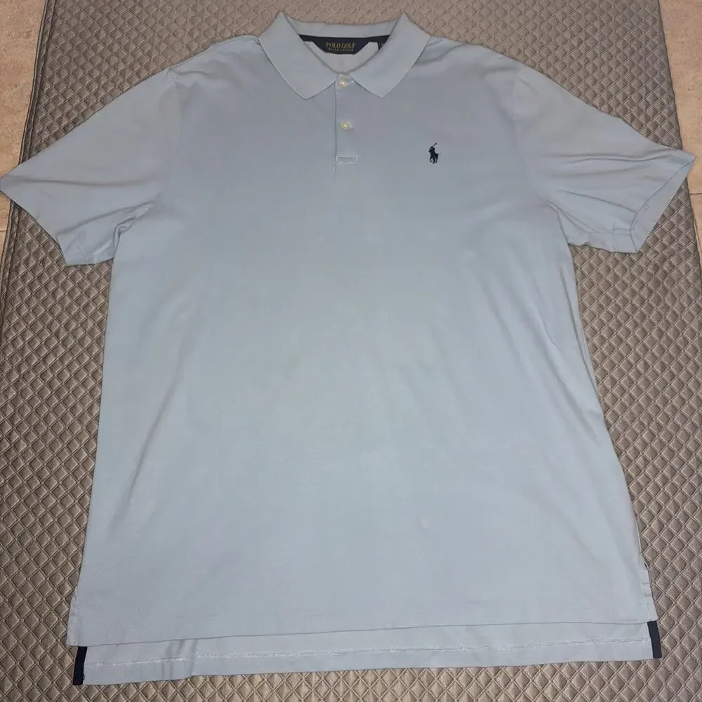 Polo Golf Ralph Lauren Mens XL Light Blue Short Sleeve Polo Shirt Pony Logo